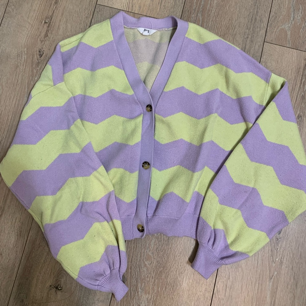 Purple and Green Chevron Women's Sweater
